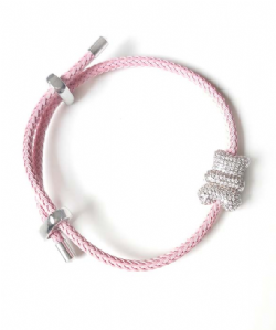 Pulseira Ursinho Cravejado Rosa